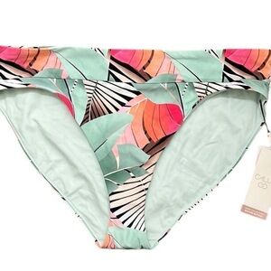 NWOT Calia Women’s Mid Rise Wise Banded High Leg Swim Bottoms. Size Small